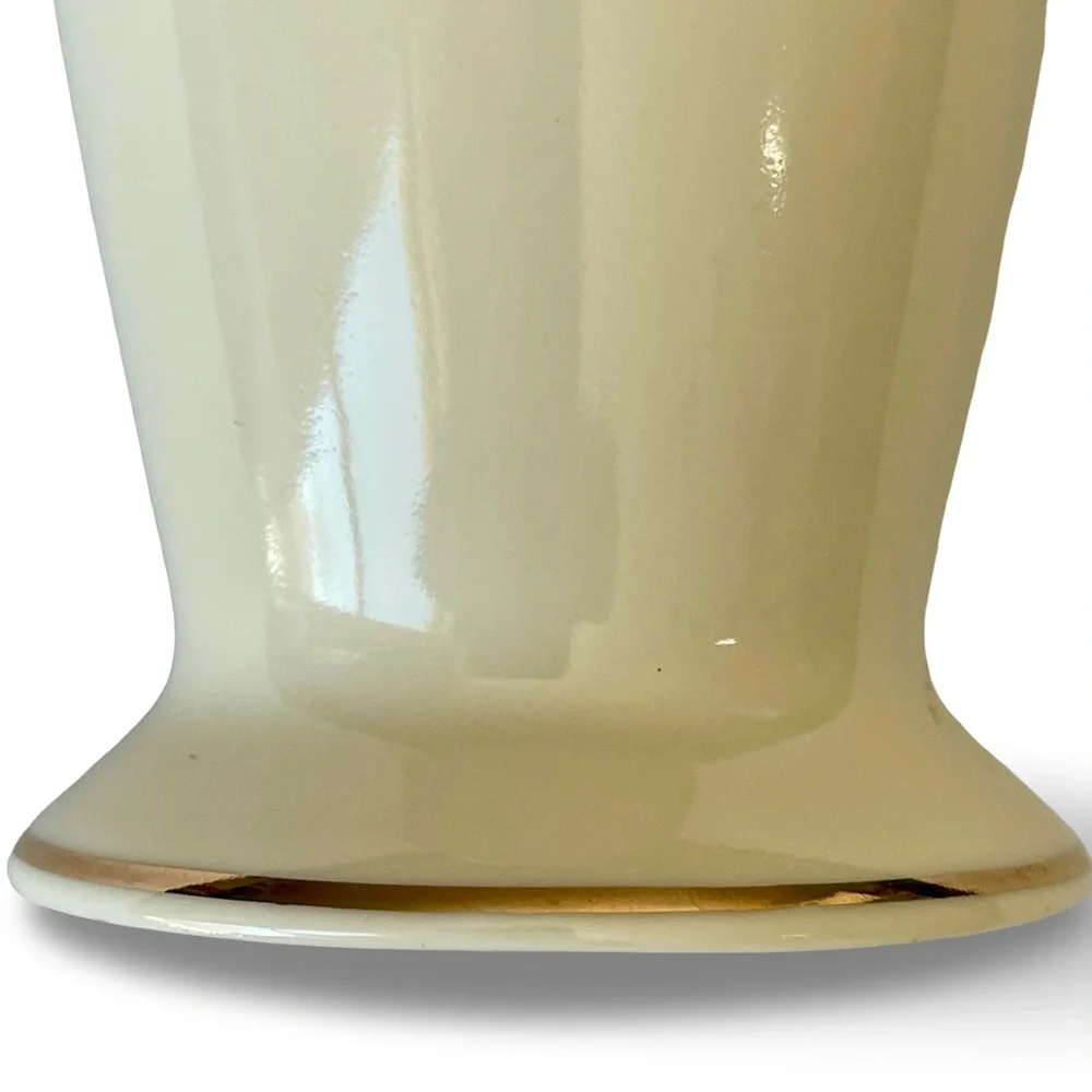 80’s Lenox Rose Blossom Cream Porcelain Bud Vase 24K Gold Trim